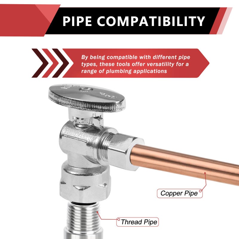 EFIELD (Pack of 10) EFIELD 1/2" FIP Iron Pipe x 3/8" Compression Chrome 1/4-Turn Angle Stop Water Shut-off Ball Valve,(VALVE054-10PCS) - Image 4